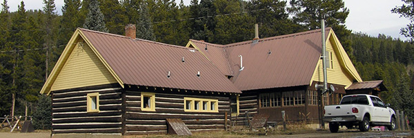 Historic log cabin at the Colorado State Forest HQ