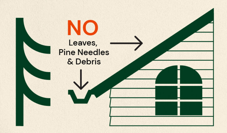 Regularly clear leaves, pine needles and other debris from your deck, roof and gutters.