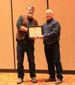 John Twitchell received an award at the Society of American Foresters banquet. 