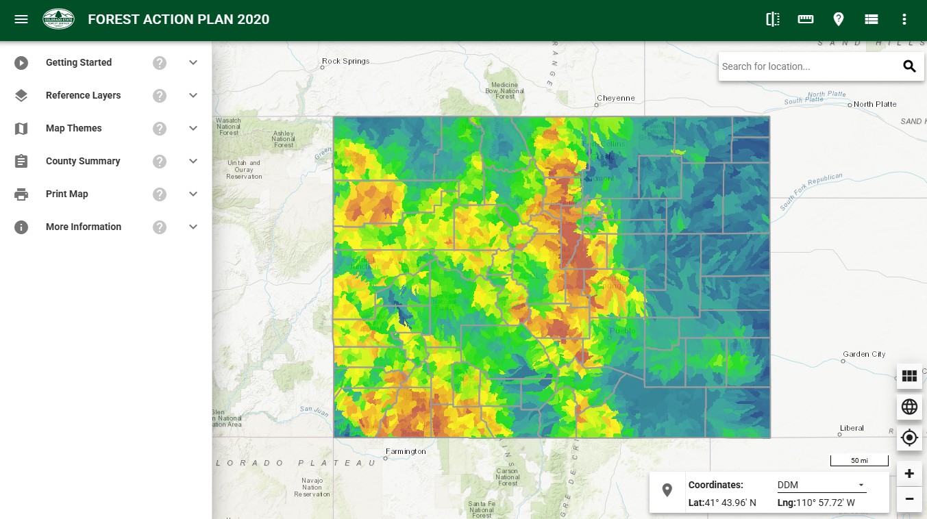 CSFS Forest Action Plan app screenshot