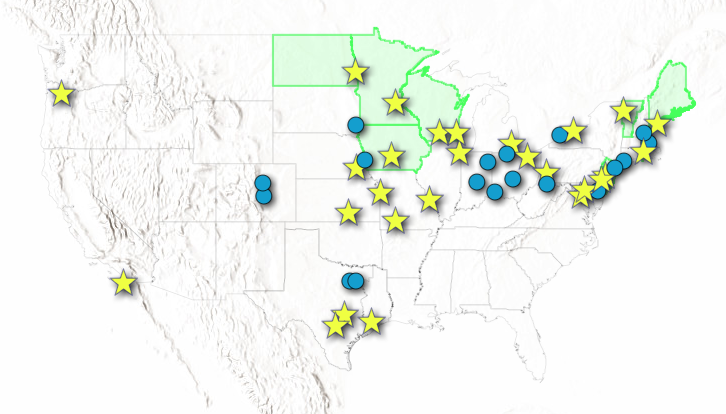 FIA urban sites in the US