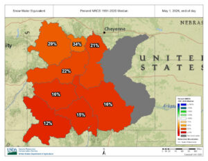 Snowpack in Colorado, May 1, 2026