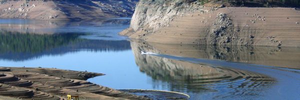 Reduced water levels at Cheesman Reservoir during extreme drought